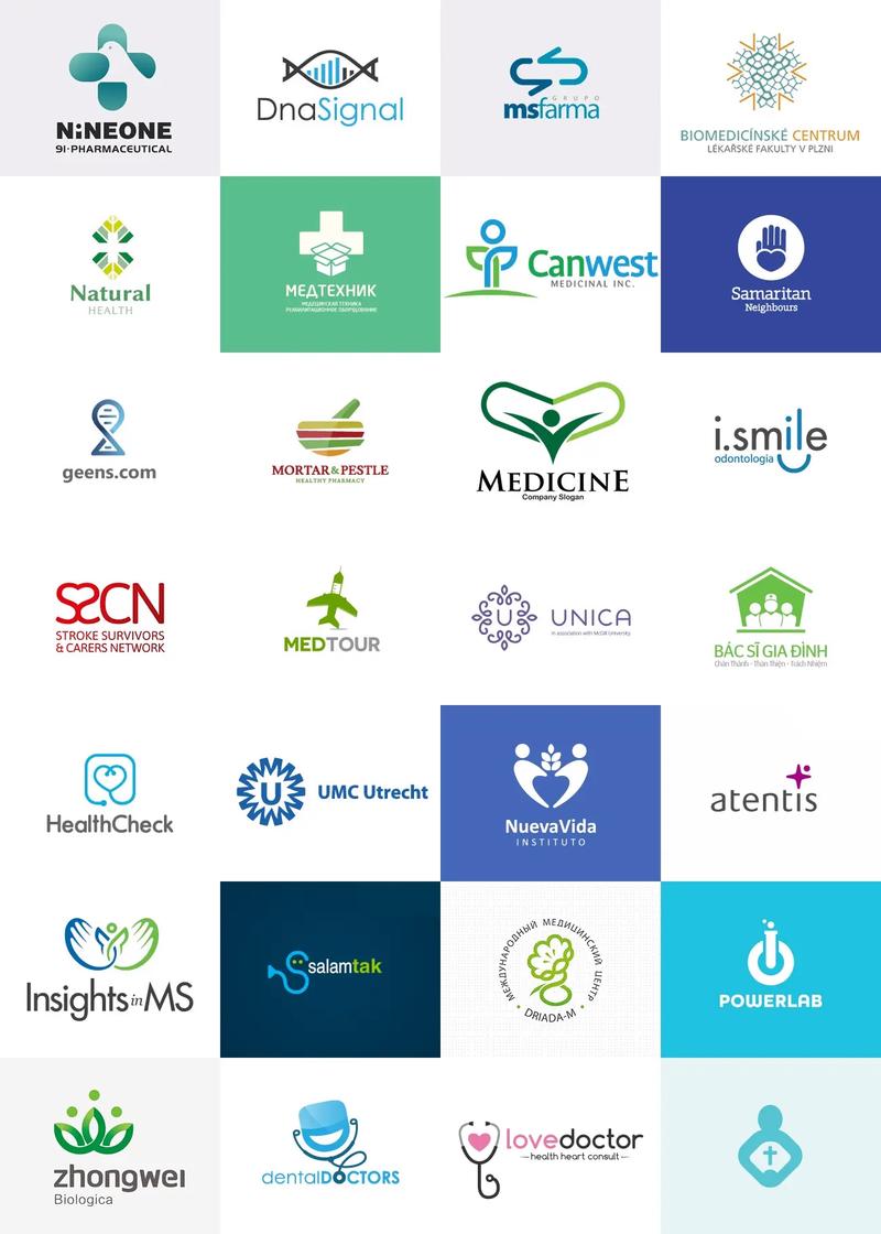 医疗类logo设计,医院药店诊所生物科技.#logo设计 #
